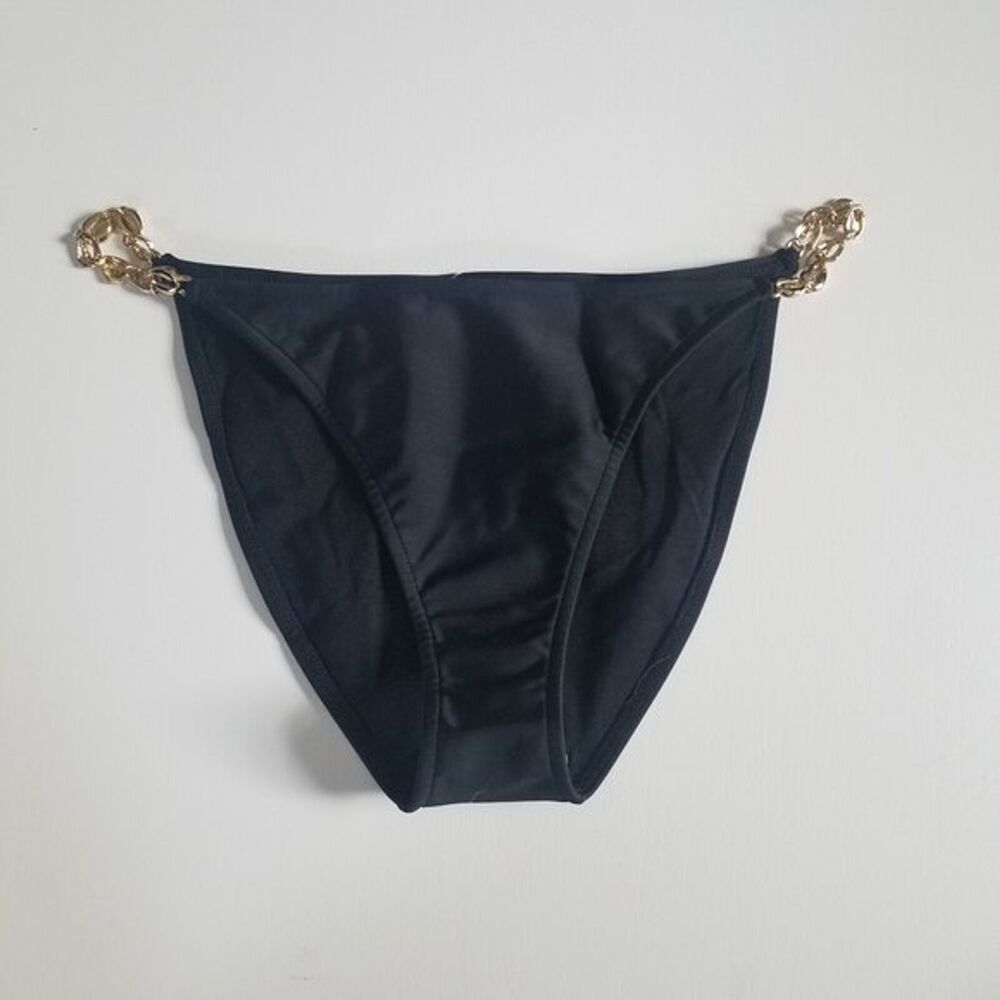Cia Maritima Black & Gold Bikini Swim Suit Bottoms size XL -NWT